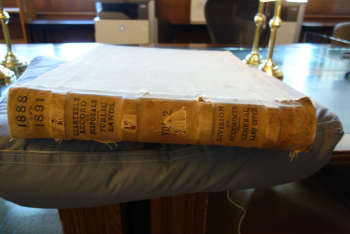 A statistical volume photographed at the National Archives in Washington, D.C.